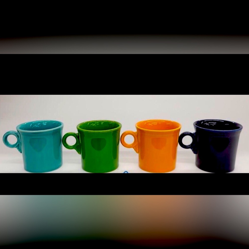 Lot of 4 - Tom & Jerry Ring Fiesta Ware Handle Coffee Mugs - Various Colors